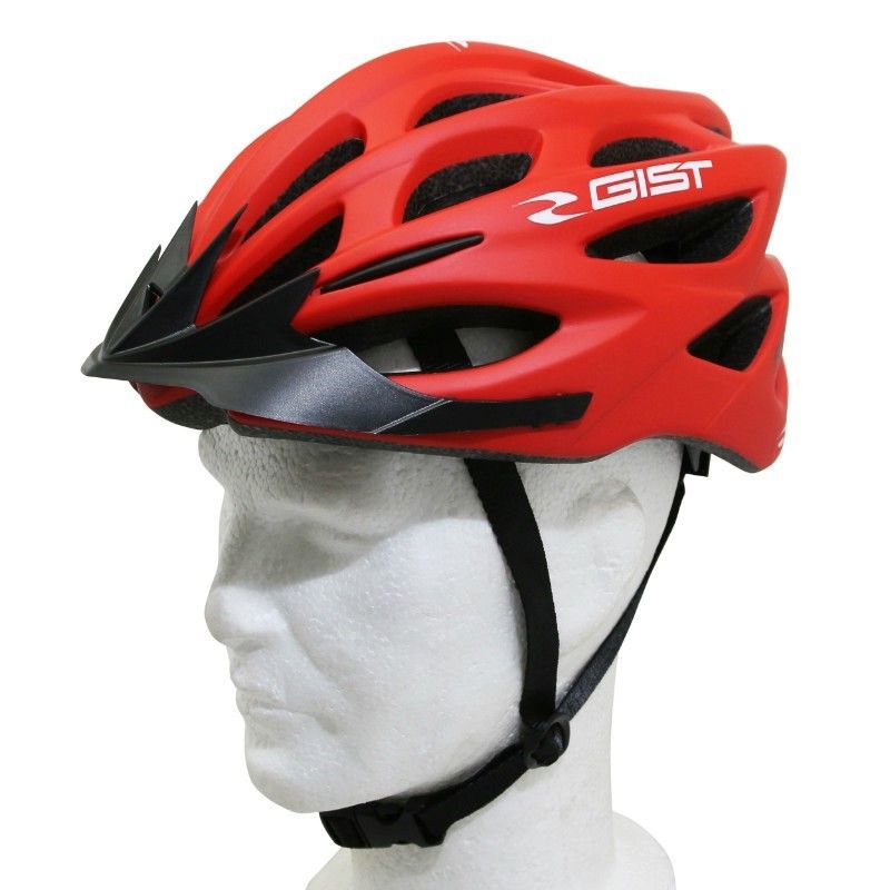 Casque Velo Adulte Gist E-Bike Faster Urban Rouge Mat In-Mold Taille 52-58 Reglage Molette 240Grs