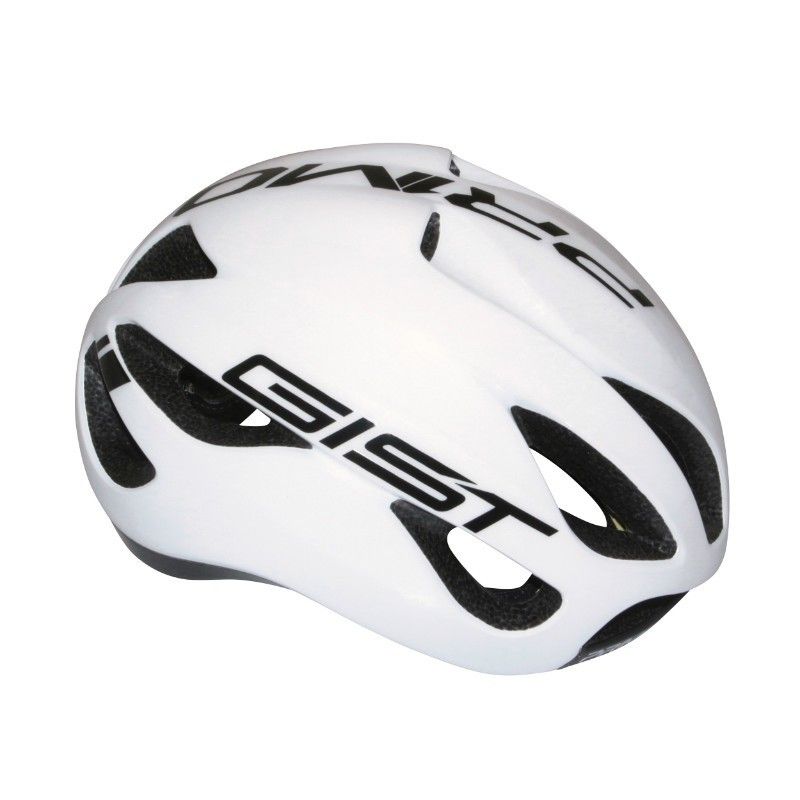 Casque Velo Adulte Gist Route Primo Blanc-Noir Full In-Mold Taille 52-57 Reglage Molette 250Grs