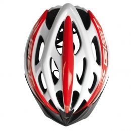 Casque Velo Adulte Gist Route-Vtt Faster Blanc-Rouge In-Mold Taille 52-58 Reglage Molette 240 G