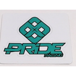 Sticker Pride Racing - Turquoise sur fond blanc