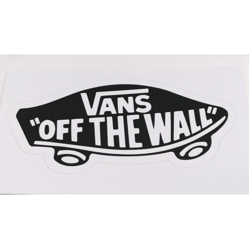 Sticker Vans ''Off the wall'' - Blanc sur noir