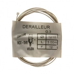 Câble de dérailleur Inox Velox® 12-10 x3m (A l'unité) Bmx Race