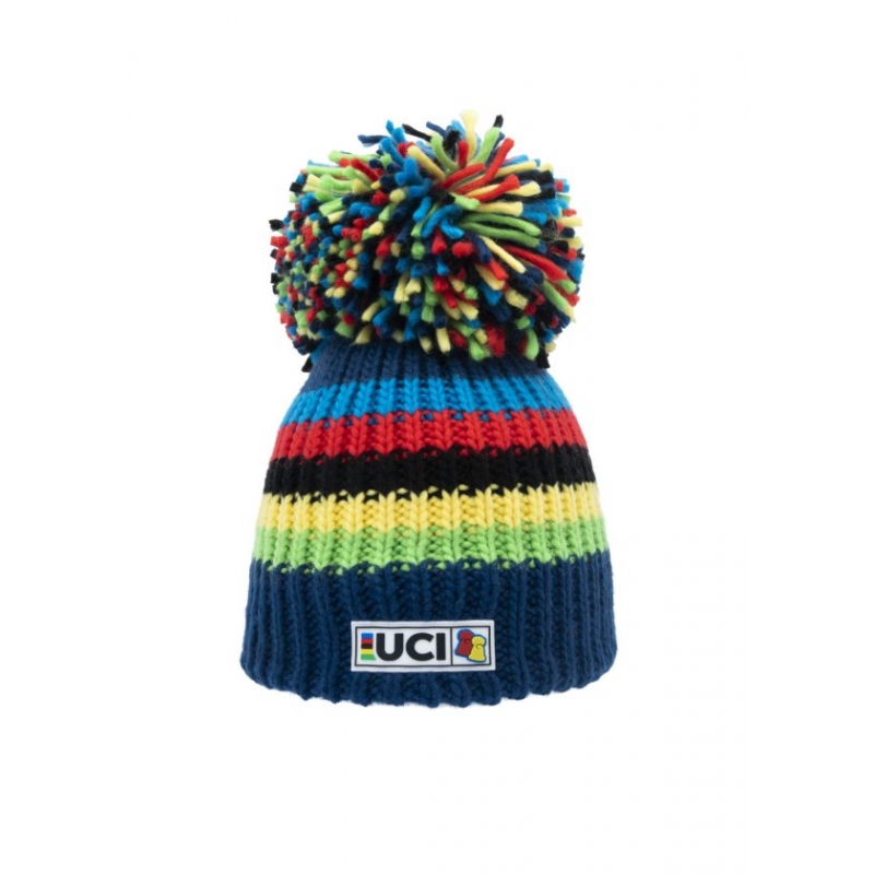 Bonnet Big Bobble Hat® UCI Raibow Stripes - Bleu marine
