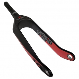 Fourche BMX Tangent® Faction carbone tapered Pro - Noir/Rouge