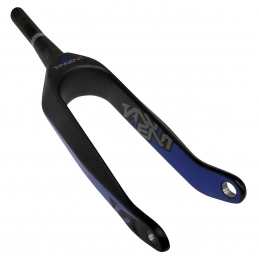 Fourche BMX Tangent® Faction carbone tapered Pro - Noir/Bleu