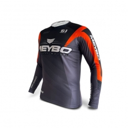 Meybo® Race V6 Slim Fit KID Trui - Zwart/Oranje